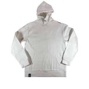 Swissbrand Mens White Hoodie Sweatshirt Size M Polyester Pullover Pocket‎